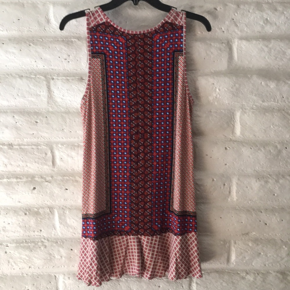 Weston Wear for Anthropologie red/white multicolored tunic/tank top - Picture 4 of 7